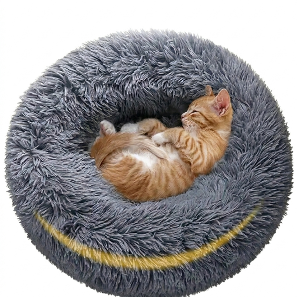 Ultra-Soft Plush Calming Round Bed