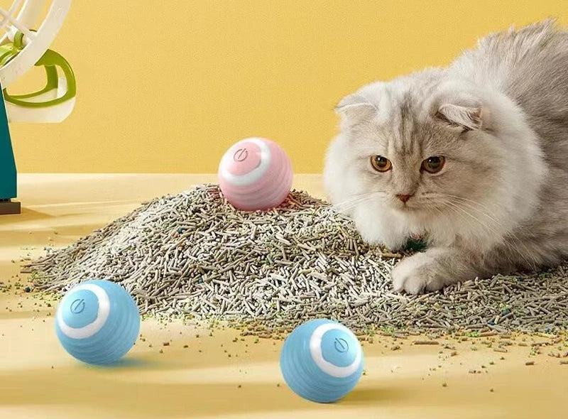 Smart Cat Toys Ball Automatic Interactive Pets Electric Rolling Teaser USB Rechargeable Kitty Moving Bouncing ball Birthday gift