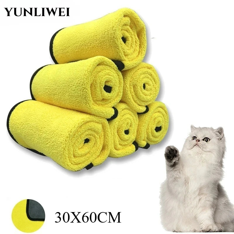 Quick-Drying Pet Towel Absorbent Pet Bath Towel for Dogs Cats Soft Lint-Free Fiber Dog Towels Pet Cat Blanket Pet Supplies