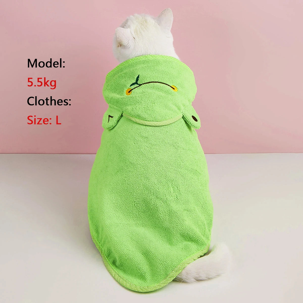 Frog Style Pet Dog Bath Towel With Cap Microfiber Quick-Drying Cat Towel Puppy Drying Pad Bath Products Absorbent Dog Bathrobe