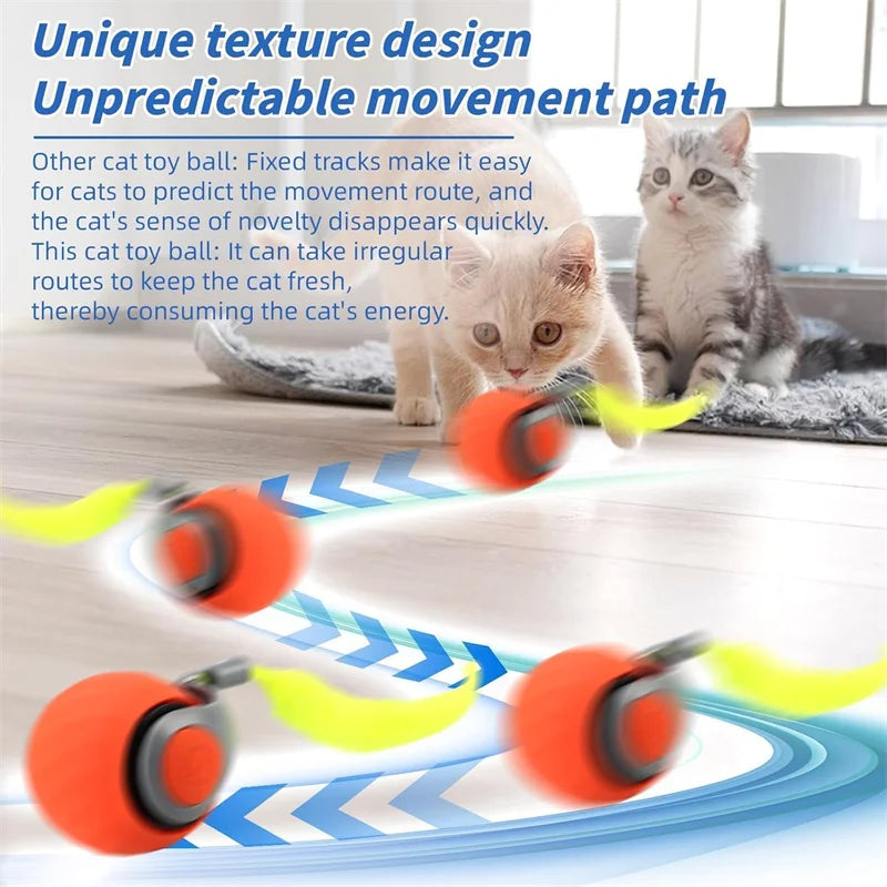 Smart Cat Toys Ball Automatic Interactive Pets Electric Rolling Teaser USB Rechargeable Kitty Moving Bouncing ball Birthday gift