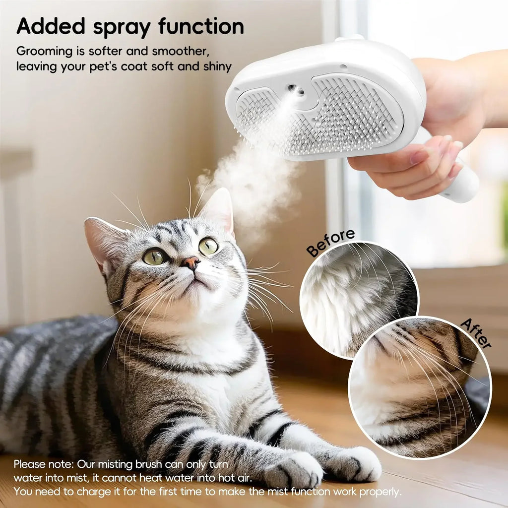 3-in-1 Electric Pet Steam Brush