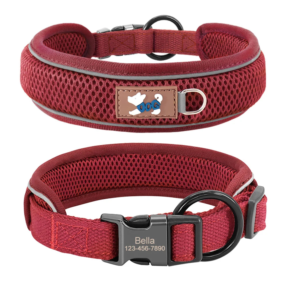 Custom Engraved Reflective Mesh Collar