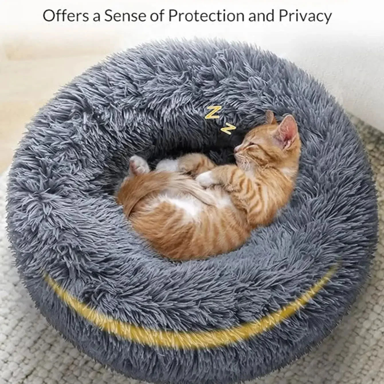 Ultra-Soft Plush Calming Round Bed